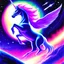 Placeholder: 90's TCG art retro fantasy art of epic Space unicorn