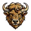 Placeholder: angled view of the head of a Canadian bull bison buffalo, sports mascot style