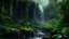 Placeholder: A mysteriously enchanting waterfall hidden in a lush jungle, where elusive creatures hide in the shadows. The cascading water glows with an ethereal light, surrounded by thick foliage and eerie mist. In a stunning painting, the waterfall is depicted with striking realism and detail, capturing the otherworldly feel of the scene. The verdant hues and intricate textures enhance the sense of mystery, inviting viewers to gaze into the depths of the unknown.