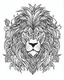 Placeholder: lion tattoo idea, line art, background, vector, svg, coloring book page style, black outline on white background, leave plenty of white space beetween lines for coloring, minimalist, tattoo style, tattoo idea