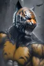 Placeholder: A picture of a roar tiger in the form of a batman, a professional, high JPEG image