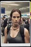 Placeholder: polaroid of lara croft waiting in line at the airport check-in