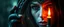 Placeholder: close up portrait of a voodoo transhumanism witchcraft inside mirror