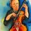 Placeholder: bard playing violin watercolour