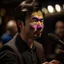 Placeholder: Christer Chao Solvang, norwegian chinese, young dark and handsome, with thick hairy eyebrows, and tiny mic, directing a debate, photo-realistic, shot on Hasselblad h6d-400c, zeiss prime lens, bokeh like f/0.8, tilt-shift lens 8k, high detail, smooth render, down-light, unreal engine, downlight, prize winning