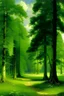 Placeholder: A green forest with giant trees painted by George Inness