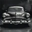 Placeholder: An old classic car 1900 a front view , Hyper Realistic Aerial Grungy Dark-Grey Brush strokes on a dark rustic background with charcoals