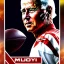 Placeholder: Full view Biden as a football player trading card helmet