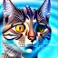 Placeholder: Eine Katze schwimmt im Swimmingpool, realistic Foto with all details, nur pfote