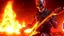 Placeholder: 4K. REALISTIC FULL DETAILS. UN TERMINATOR DEBOUT AVEC UNE GUITARE EN MAINS FIRESTARTER; flammes en fond