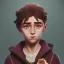 Placeholder: Portrait of a wizard kid with his pet familiar by Nick Harris