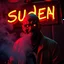 Placeholder: An "suden talvi ilman kebabia" performing at dance club, his name is "suden talvi ilman kebabia" and looks crazy, looks very aggressive look, Neon lights and smog, "suden talvi ilman kebabia" SIGN ON WALL