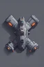 Placeholder: a minimalist spaceship for a top down view, 2D, asset shooter, video game , pixel art