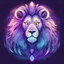 Placeholder: lion ghost in astral aura art style