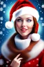 Placeholder: portrait lady big bobs Christmas in the snow and fire