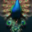 Placeholder: peacock face fantasy art, Unreal Engine 5, lens macro,sharp focus, realistic, hyper detailed, studio lighting, neon light ambient