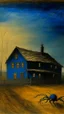 Placeholder: A blue house with speedy spiders painted by Albert Pinkham Ryder