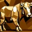 Placeholder: picasso style bull cubism brown