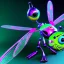 Placeholder: dragonfly robot, pixar style