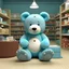 Placeholder: 3d imge of big teddy sit on middle of baby shop or baby store