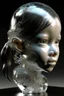 Placeholder: prehistoricore photorealistic transparent hominid crystal girl