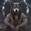 Placeholder: Wolf humanoide mutante arte digital 8k