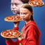 Placeholder: portrait of Greta Thunberg delivering pizza