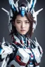 Placeholder: Realistic Photography beautiful woman as cyborg with body full gundam robotic