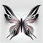 Placeholder: symetry!!, butterfly!!, view from a side, wings waving, logo, NFT, futuristic, curves, lines, shadow, simple, gradient