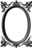 Placeholder: silhouette of a heavy wood ornamental oval picture frame, black on white vector