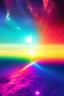 Placeholder: Beautiful ufo, galactic, rainbows, bright colours, blue, pink, gold, jewels, realistic, real photo, bright and sunny background, very detailed, high contrast,