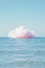 Placeholder: A pink plastic cloud floating in the sea