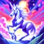 Placeholder: 90's TCG art retro fantasy art of Space unicorn