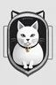 Placeholder: logo design, bunchy, 3d lighting, white cat, highly detailed face, cut off, symmetrical, friendly, minimal, round, simple, cute