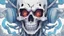 Placeholder: a close up of a person with a skull on their head, blue and white colors, anime skull portrait man, scary detailed art in color, hiroyuki-mitsume takahashi, nychos art aesthetic, half man half skeleton, anime cyberpunk art, colored manga art, rossdraws pastel vibrant, hot colors. insanely detailed, beautiful anime portrait, stunning anime face portrait, scary art in color