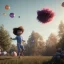 Placeholder: Ultra realistic circus scene. Sweet big hair monster flying. Child’s playing, strong man, smile, happy, color bubbles, smooth color, waist up view, Wes Anderson style, dark ambient, highly detailed, concept art, unreal engine 5, god rays, ray tracing, RTX, lumen lighting, ultra detail, volumetric lighting, 3d, finely drawn, high definition, high resolution.