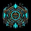 Placeholder: cyberpunk retro futuristic police symbol for comics