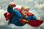 Placeholder: a thoroughly confused, frail, elderly and obese donald trump flying through the air dressed as superman