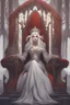 Placeholder: Beautiful white haired Vampire queen on her throne, drawing