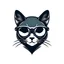 Placeholder: Cat head logo with sunglasses and a place to write the name at the bottom