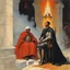 Placeholder: [art by Norman Rockwell] With newfound determination burning in his eyes, Roupinho stepped back, his gaze lingering on the statue of the Black Madonna. Leaving the grotto, Roupinho emerged into the world, his heart aflame with the divine spark that had been ignited within him. And so, the knight set forth on his sacred quest, his destiny intertwined with the miraculous presence of the Black Madonna of Nazaré. The echoes of his pledge reverberated through the hallowed halls of his soul, ignitin