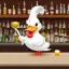 Placeholder: A Dressed Up White Duck Being a Bartender in a Tavern