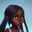 Placeholder: Portrait of a sweet dark skinned toddler witch girl with long dark hair