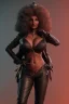 Placeholder: Pam Grier as evil queen in black leather, leather, busty, cleavage, angry, stern look. character design by cory loftis, fenghua zhong, ryohei hase, ismail inceoglu and ruan jia. unreal engine 5, artistic lighting, highly detailed, photorealistic, fantasy