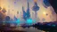 Placeholder: Space fururistic city, lake, planet, Sci-fi, concept art, Konstantin korovin and berthe morisot painting