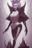 Placeholder: Mae West as evil queen in black leather, leather, busty, cleavage, angry, stern look. character design by cory loftis, fenghua zhong, ryohei hase, ismail inceoglu and ruan jia. unreal engine 5, artistic lighting, highly detailed, photorealistic, fantasy