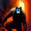 Placeholder: Drawing of 'WereWolf' painting by gaston bussiere, greg rutkowski, yoji shinkawa, yoshitaka amano, tsutomu nihei, donato giancola, tim hildebrandt,KyuYong Eom,Ren Wei Pan Oil on canvas, cinematic composition, extreme detail,fit full head inside picture,16k