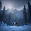 Placeholder: Snowy forest, horror style, mountain hut in the background, Alps, night, 8k, HD, cinematography, photorealistic, Cinematic, Color Grading, Ultra-Wide Angle, Depth of Field, hyper-detailed, beautifully color-coded, intricate details, beautifully color graded, Cinematic, Color Grading, Editorial Photography, Depth of Field, DOF, Tilt Blur, White Balance, 32k, Super-Resolution, Megapixel, ProPhoto RGB, VR, Halfrear Lighting, Backlight, Natural Lighti