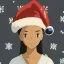 Placeholder: Black African Girl American Melanin Christmas Santa hat xmas