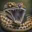 Placeholder: A coiled viper with its fangs bared